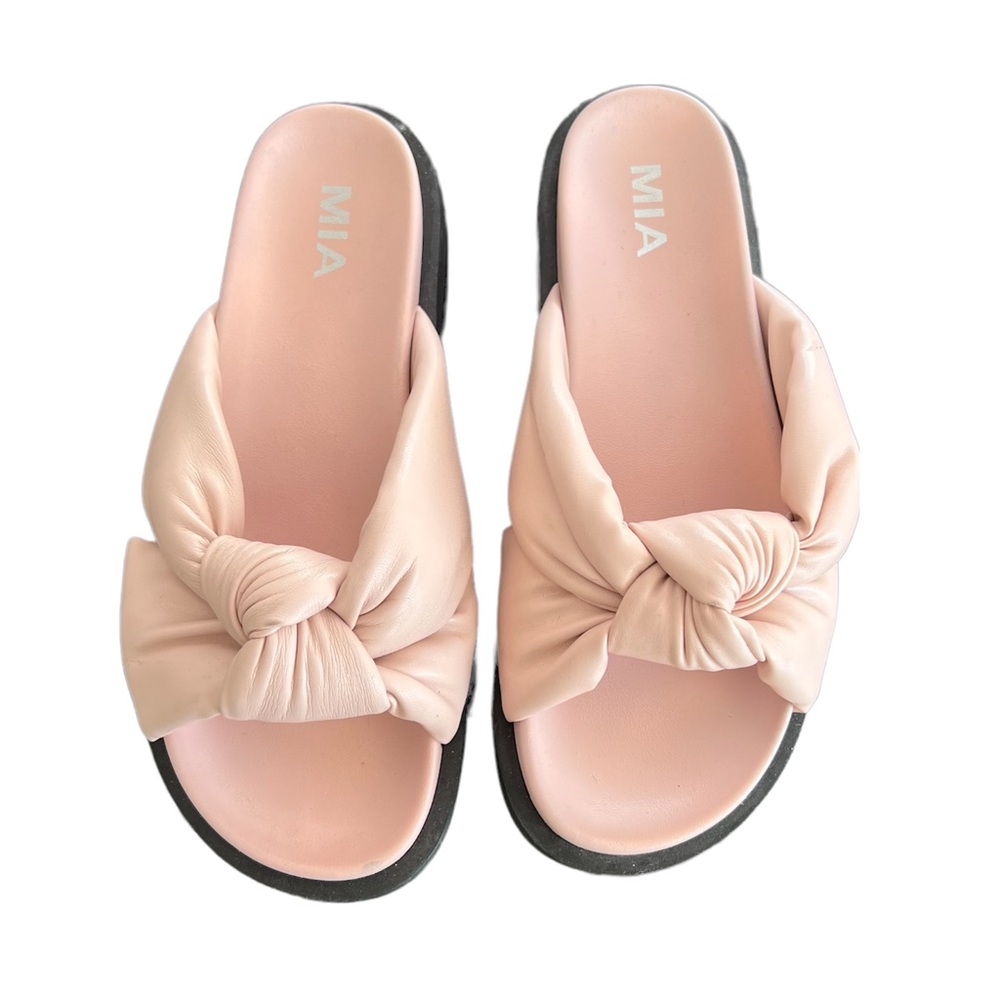 MIA | pink knotted slides with platform